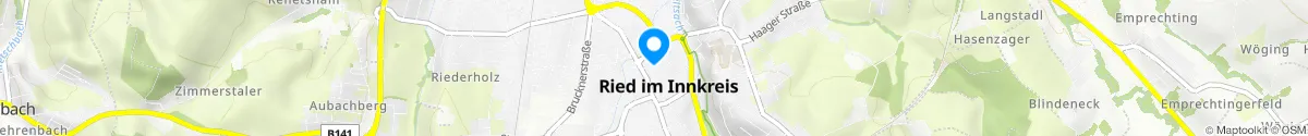 Kartendarstellung des Standorts für Alte Stadtapotheke Zum schwarzen Adler in 4910 Ried im Innkreis